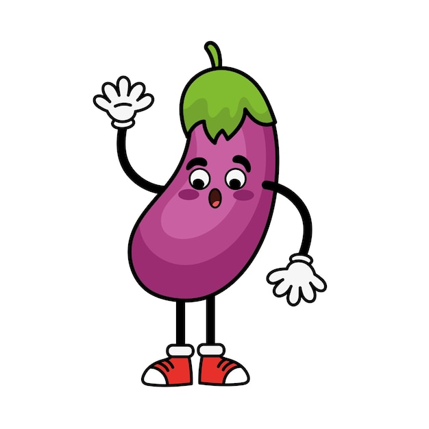 Gratis Vektor grönsaksfigur aubergine