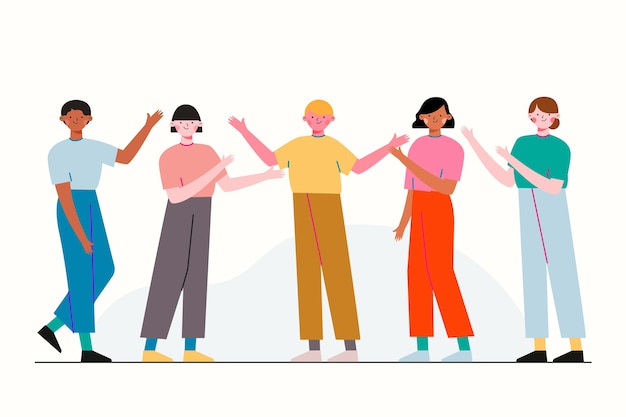 Gratis Vektor gruppe af venner illustration