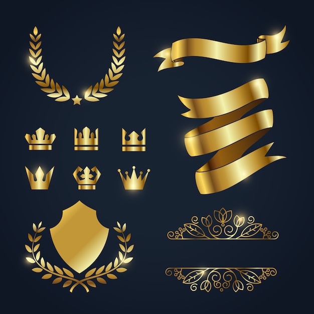 Gratis Vektor guld element kollektion