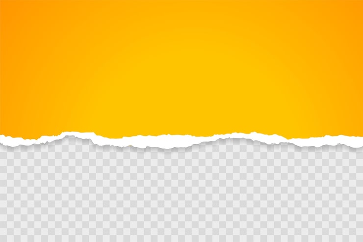 Gratis Vektor gult ark trasigt papper på transparent bakgrund