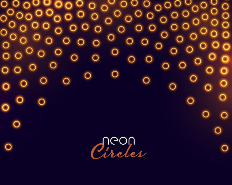 Gratis Vektor gyldne cirkler konfetti i neon glødende stil