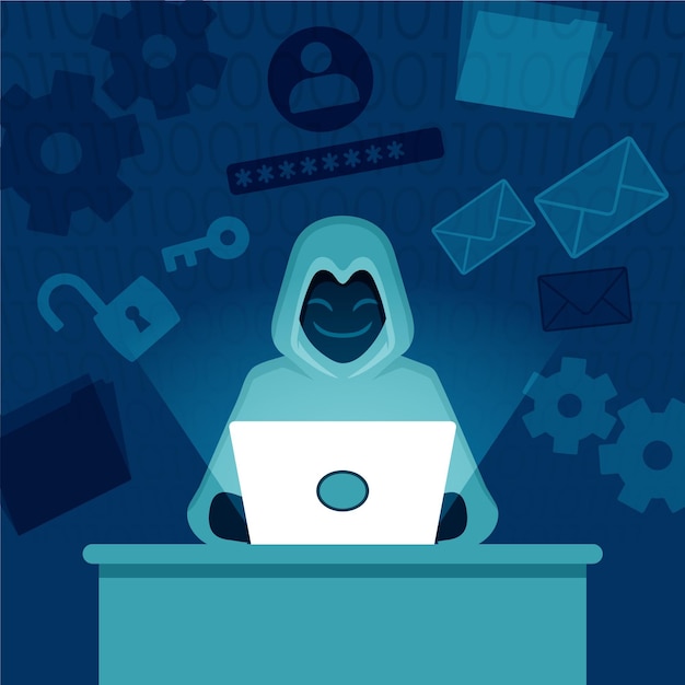 Gratis Vektor hackertema