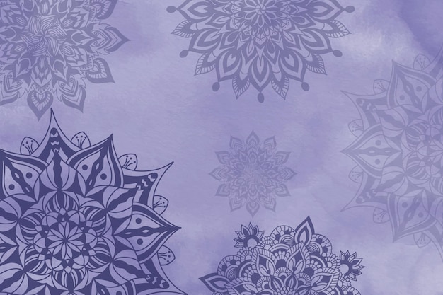 Gratis Vektor håndmalet mandala baggrund