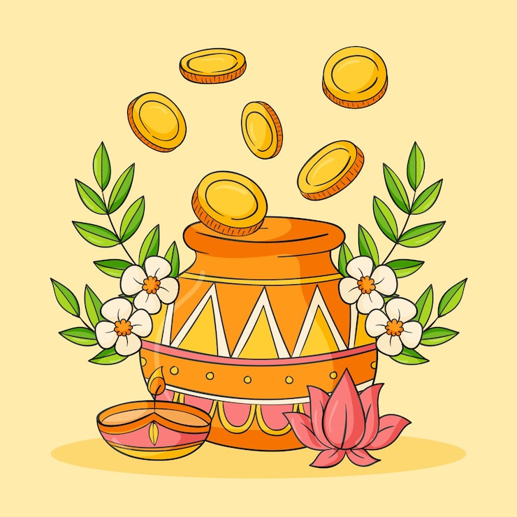 Gratis Vektor handritad akshaya tritiya illustration