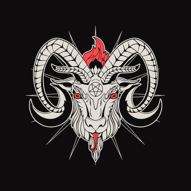 Gratis Vektor handritad baphomet-illustration