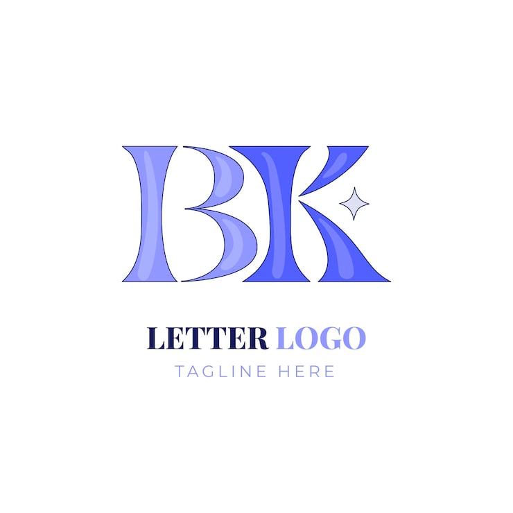 Gratis Vektor handritad bk-logotypmall