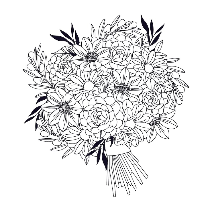 Gratis Vektor handritad blomillustration
