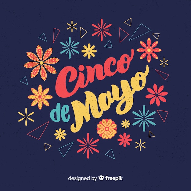 Gratis Vektor handritad cinco de mayo-bakgrund