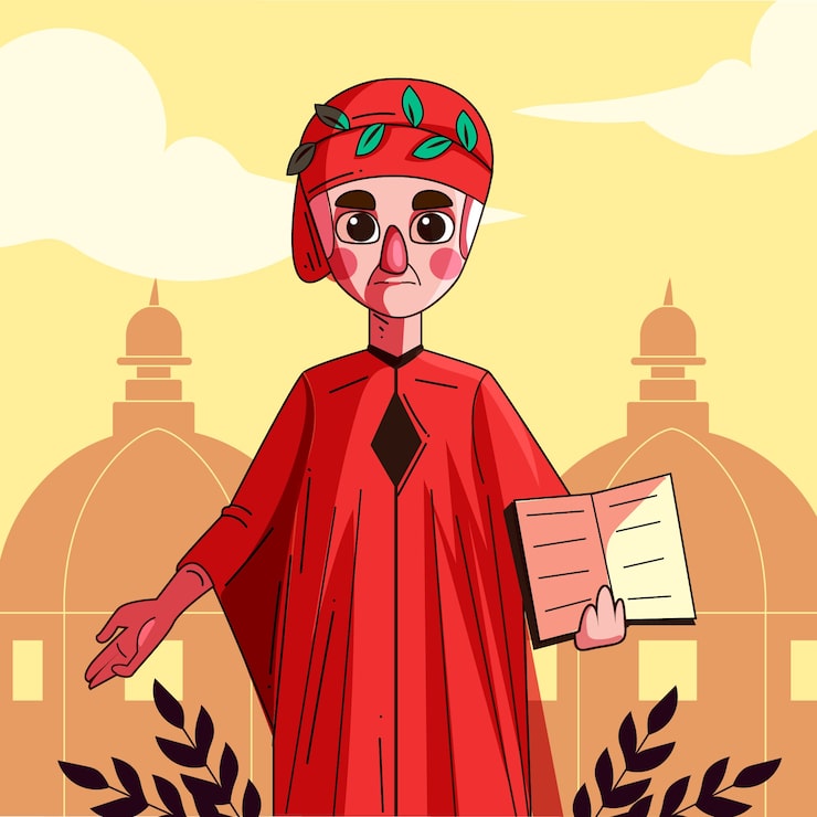 Gratis Vektor handritad dante illustration