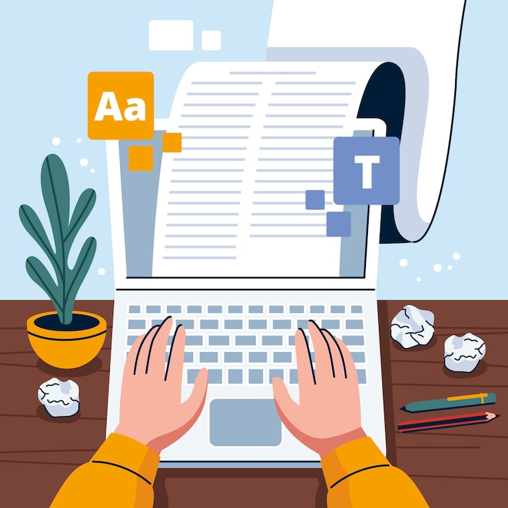 Gratis Vektor handritad essäillustration