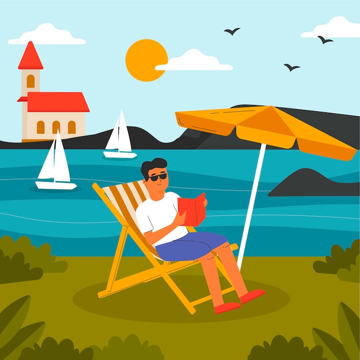 Gratis Vektor handritad illustration av balatonsjön