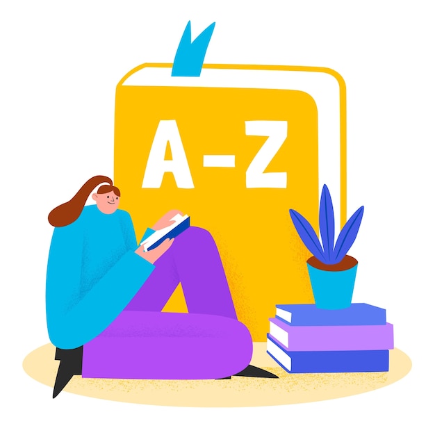 Gratis Vektor handritad illustration av ordlista