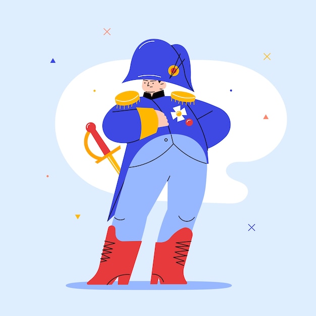 Gratis Vektor handritad napoleon illustration