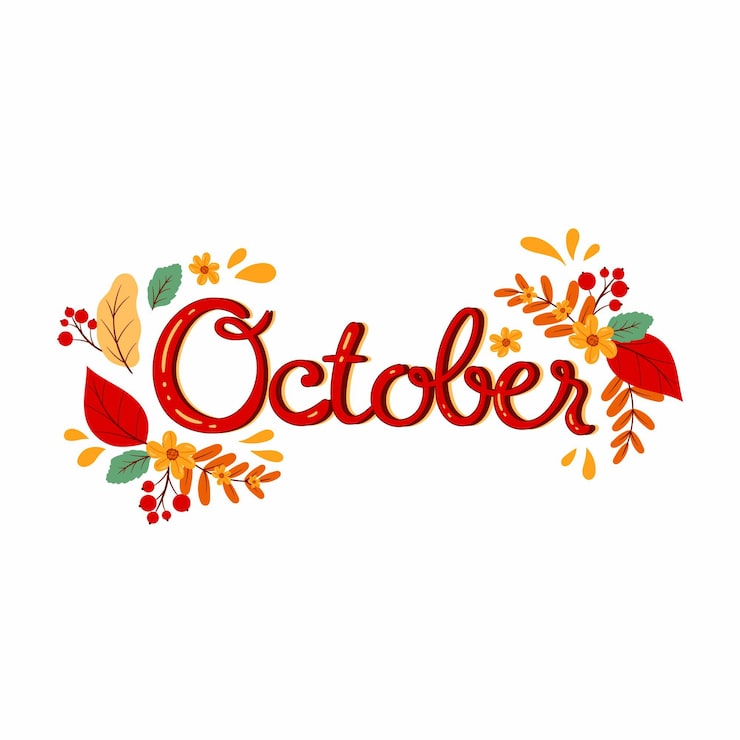 Gratis Vektor handritad oktoberbokstäver