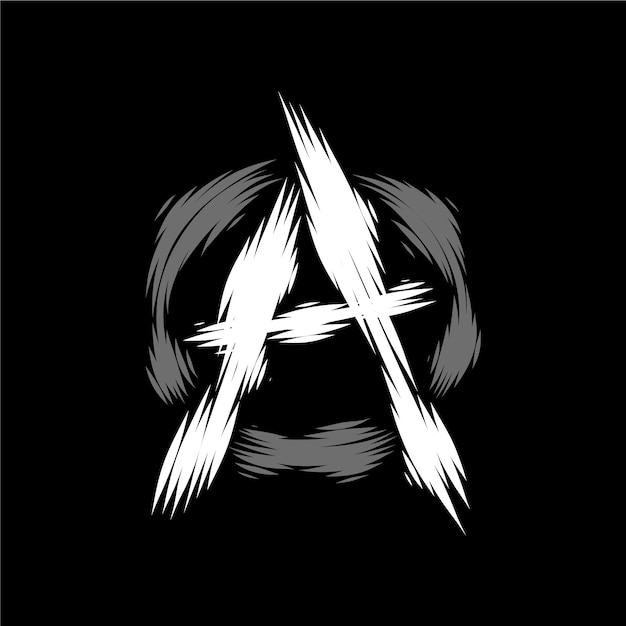Gratis Vektor handritad platt design anarkisymbol