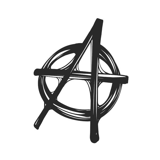 Gratis Vektor handritad platt design anarkisymbol