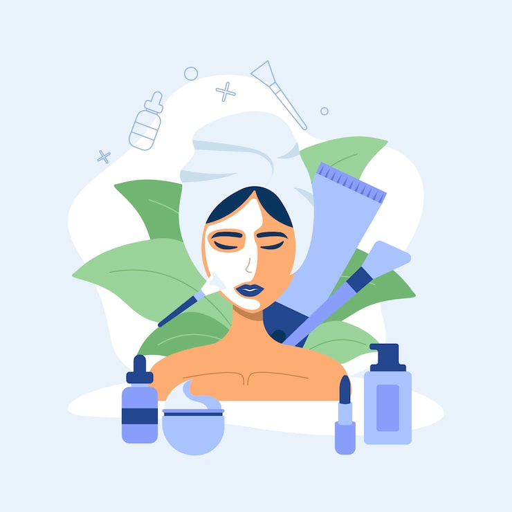Gratis Vektor handritad platt design illustration av kosmetolog
