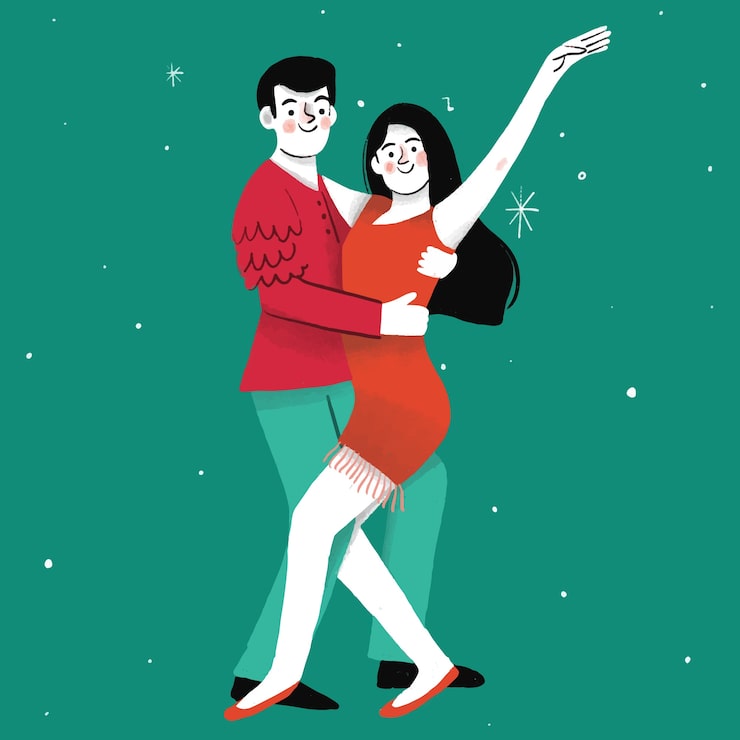 Gratis Vektor handritad platt design salsa-illustration
