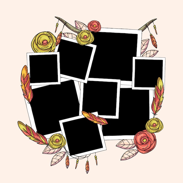 Gratis Vektor håndtegnet boho collage skabelon
