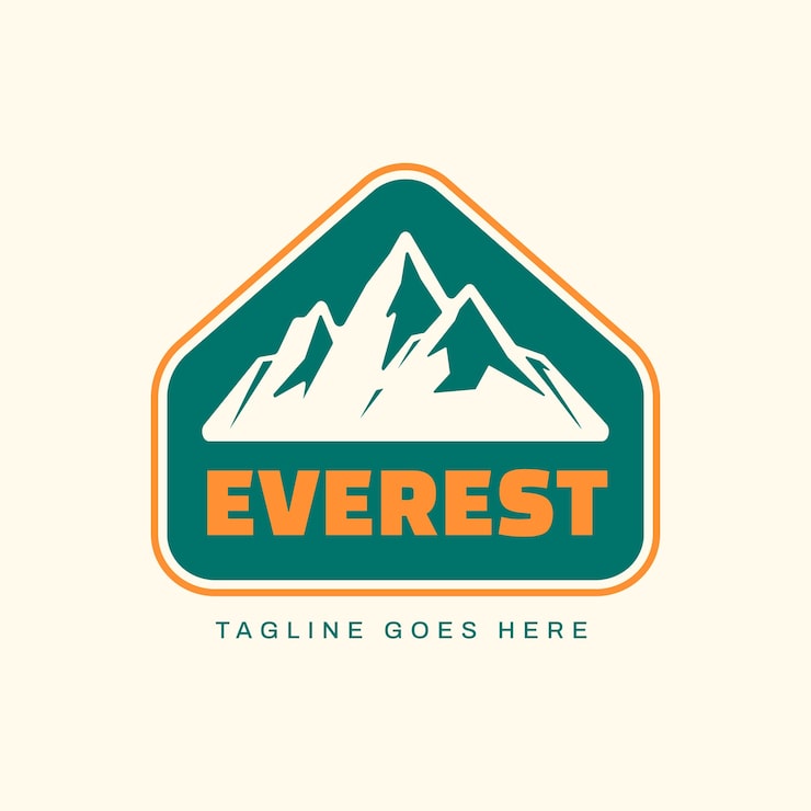 Gratis Vektor håndtegnet everest-logodesign