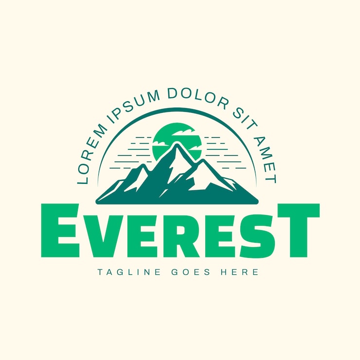 Gratis Vektor håndtegnet everest-logodesign