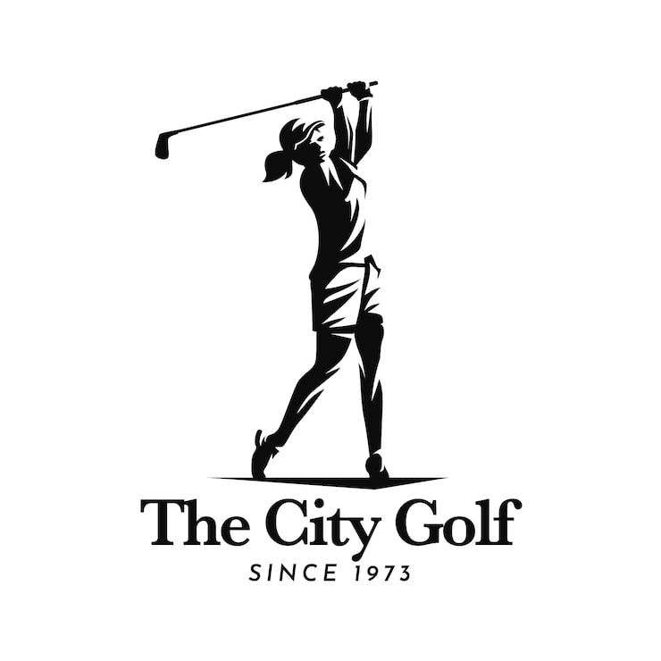 Gratis Vektor håndtegnet flad design golf logo skabelon