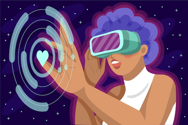 Gratis Vektor håndtegnet flad design metaverse baggrund