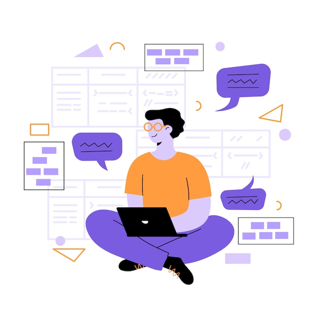 Gratis Vektor håndtegnet flad sql-illustration