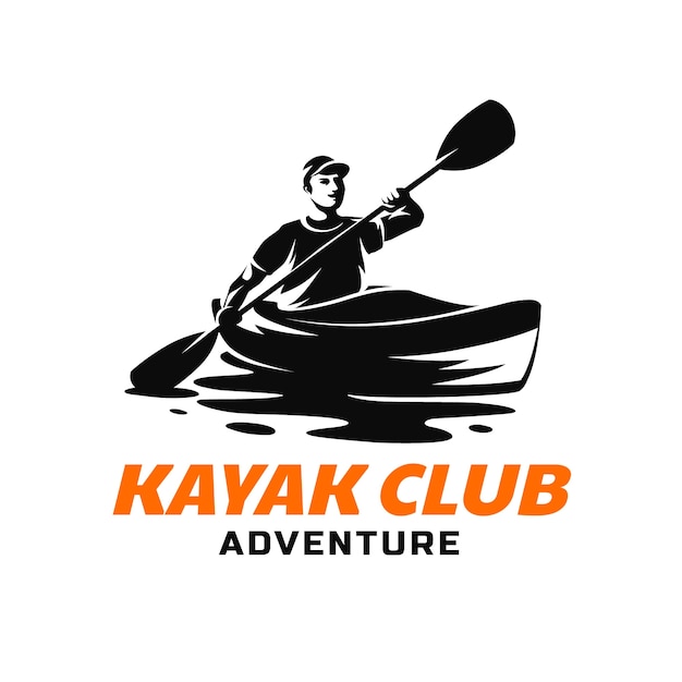 Gratis Vektor håndtegnet kajak logo design