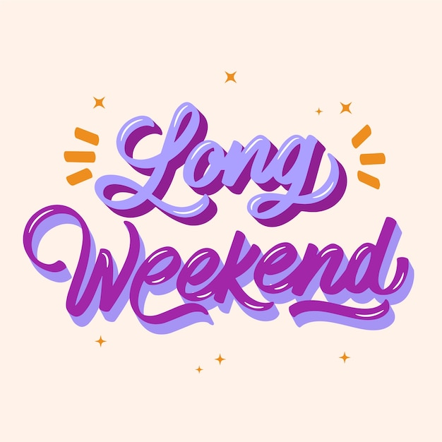 Gratis Vektor håndtegnet lang weekend bogstaver design