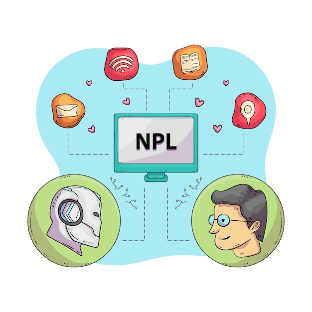 Gratis Vektor håndtegnet npl illustration