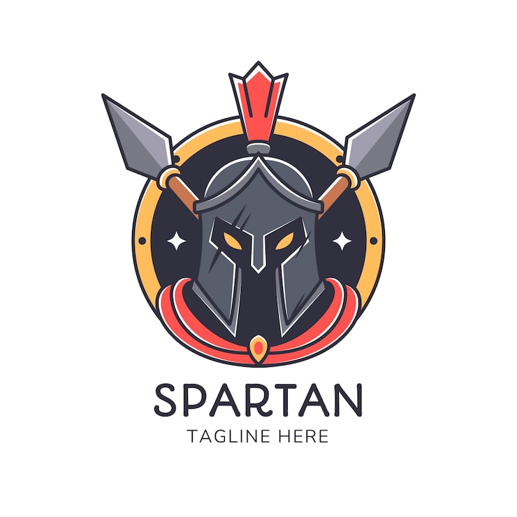 Gratis Vektor håndtegnet spartan logo
