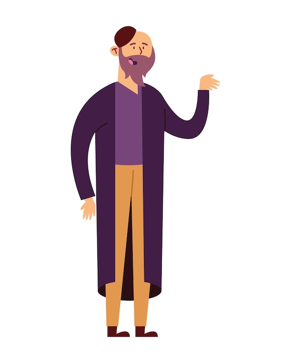 Gratis Vektor hanukkah man illustration