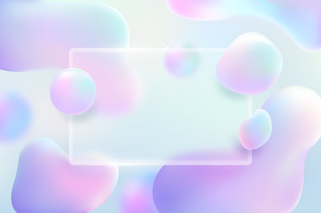 Gratis Vektor horisontal gradient glassmorphism banner