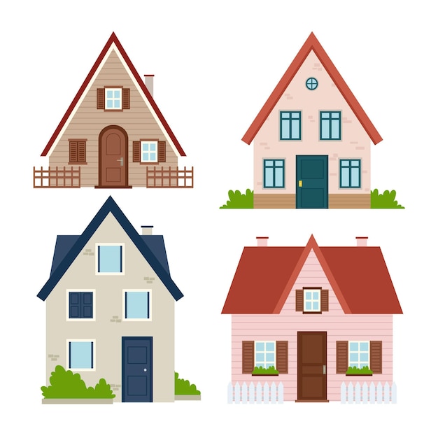 Gratis Vektor hus samling
