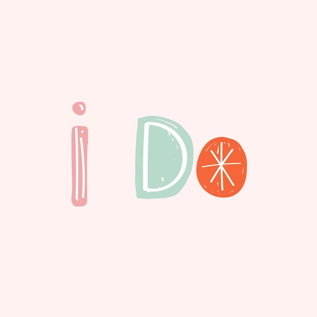 Gratis Vektor i do text typografi doodle font