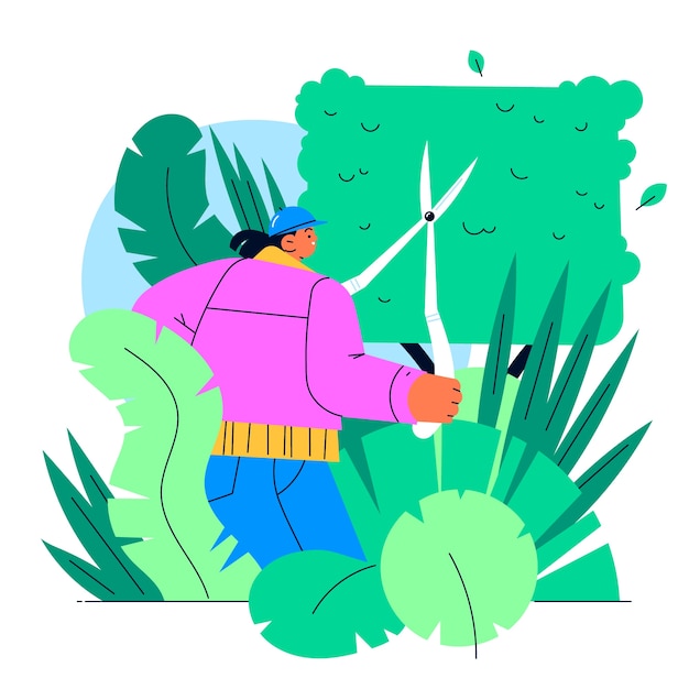 Gratis Vektor illustration af botanisk have design
