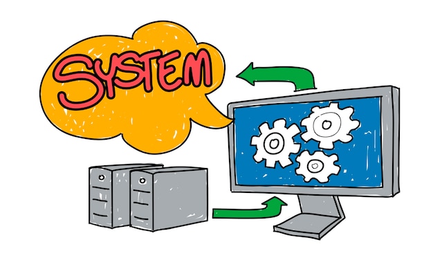 Gratis Vektor illustration af computersystem