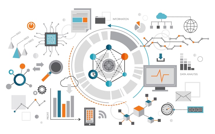 Gratis Vektor illustration af dataanalyse-graf