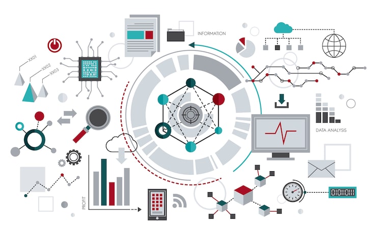 Gratis Vektor illustration af dataanalyse-graf