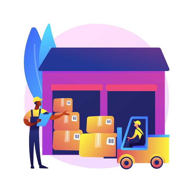 Gratis Vektor illustration af lagerlogistik