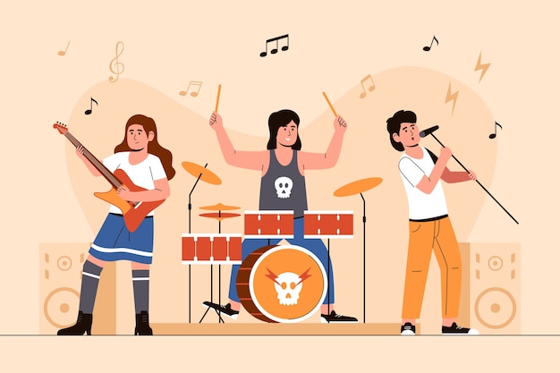 Gratis Vektor illustration af rockband