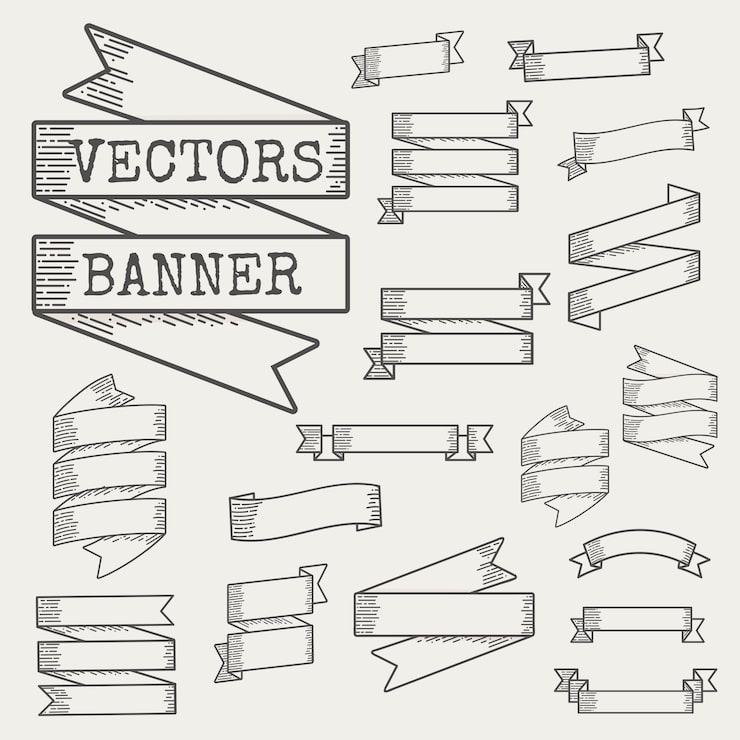 Gratis Vektor illustration av bandbanner-set