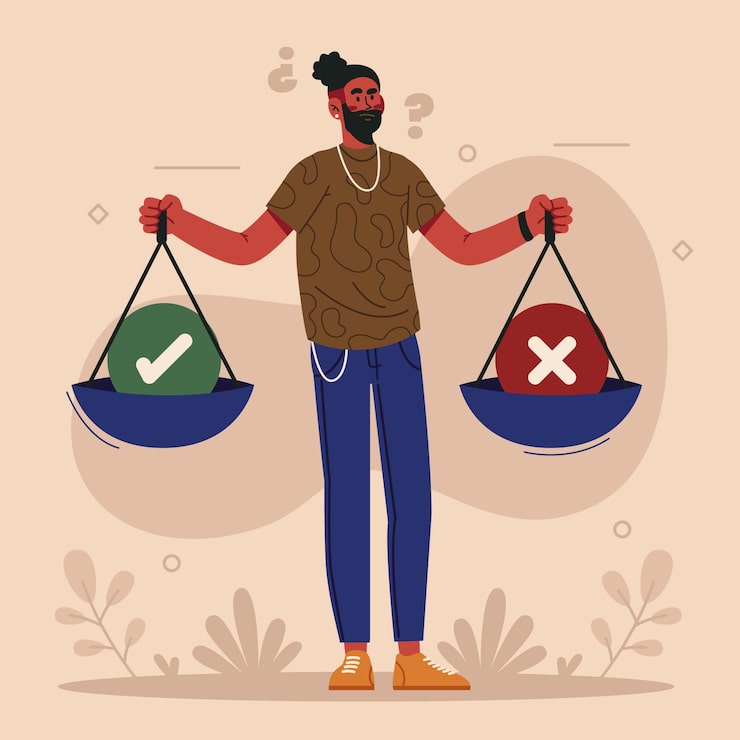 Gratis Vektor illustration av etiskt dilemma