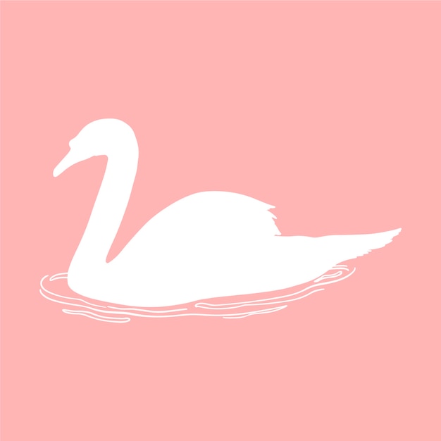 Gratis Vektor illustration av svan siluett
