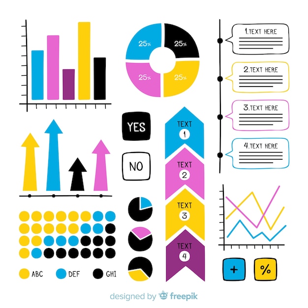 Gratis Vektor infografik-elementsamling