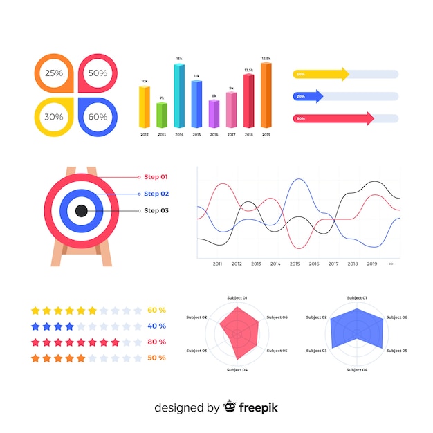 Gratis Vektor infografik-elementsamling