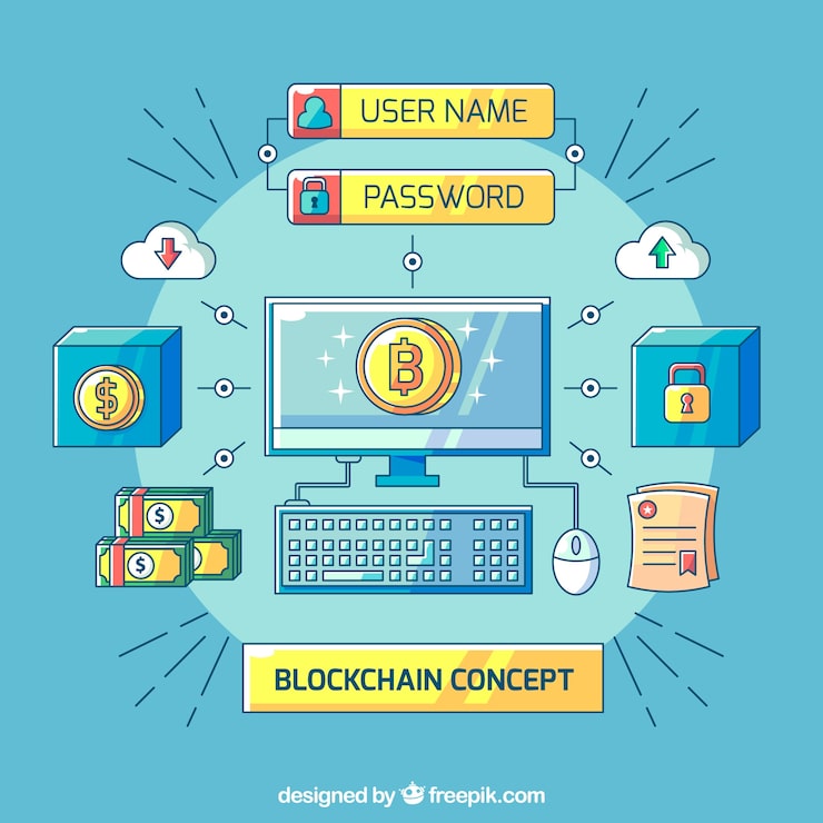 Gratis Vektor infografik om blockkedjeteknik
