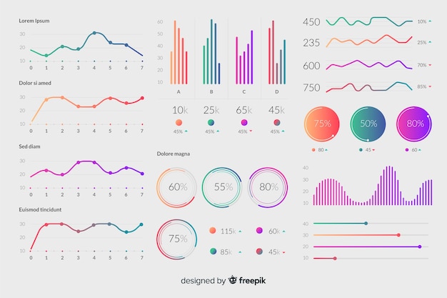 Gratis Vektor infografiske gradientelementer