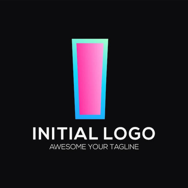 Gratis Vektor initial i farve logo design skabelon moderne